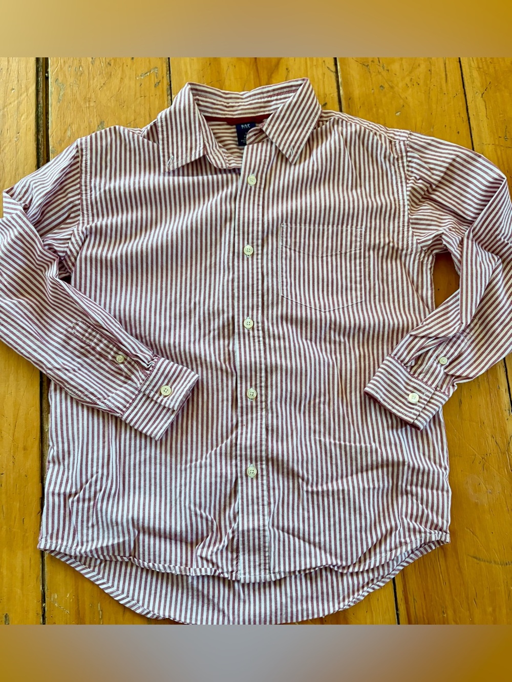 Women’s XS Red White Striped Button Down Shirt